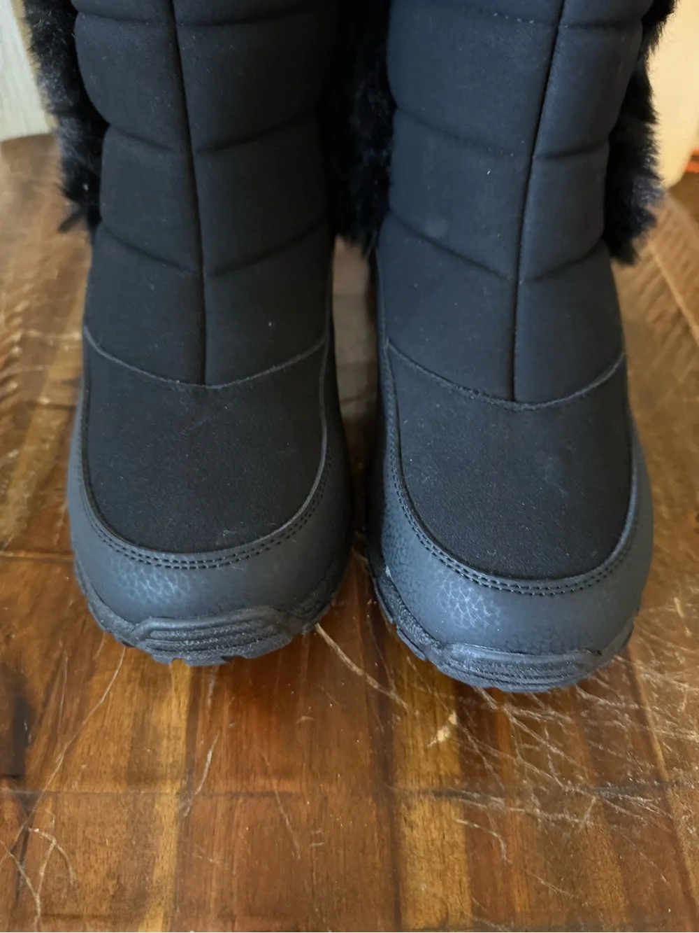 Lands' End Womens Waterproof Insulated Faux Fur Snow Boot Sz 8.5 Black